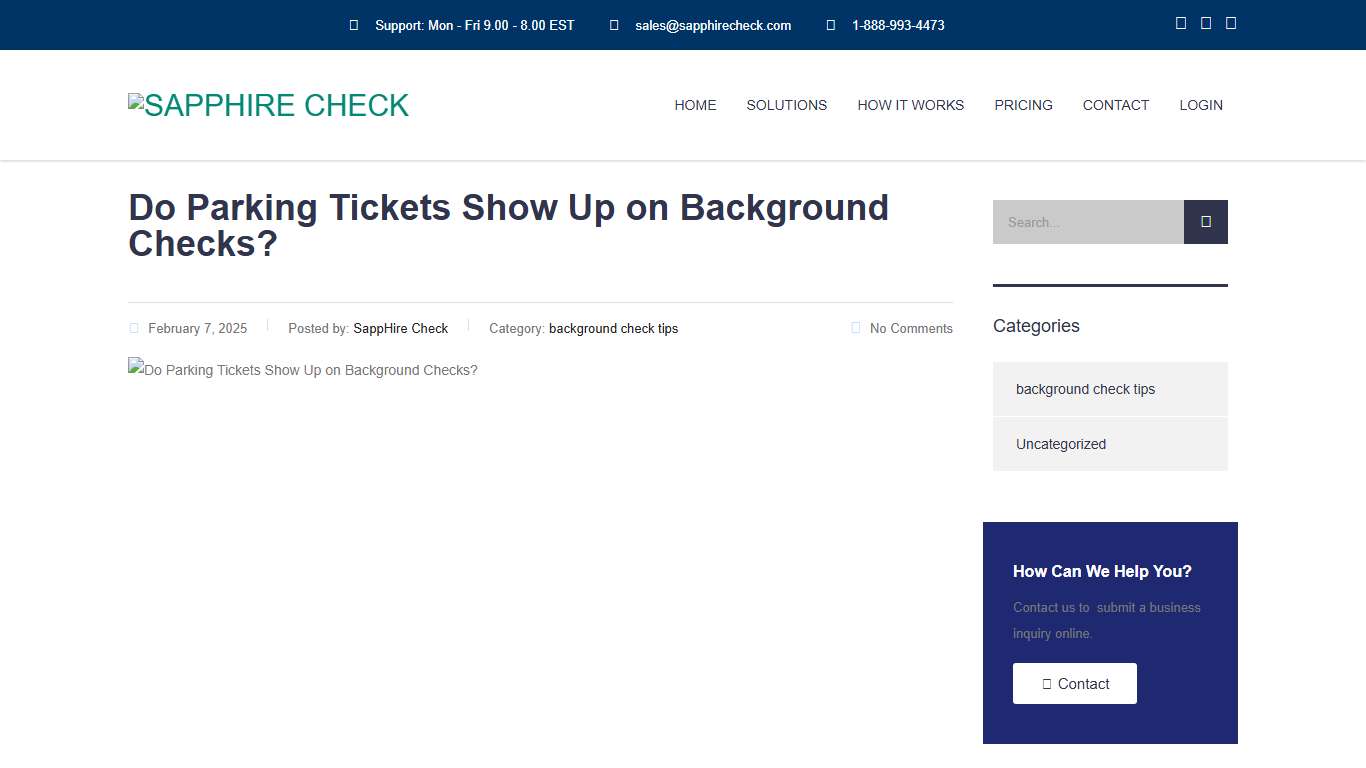 Do Parking Tickets Show Up on Background Checks? - Sapphire Check