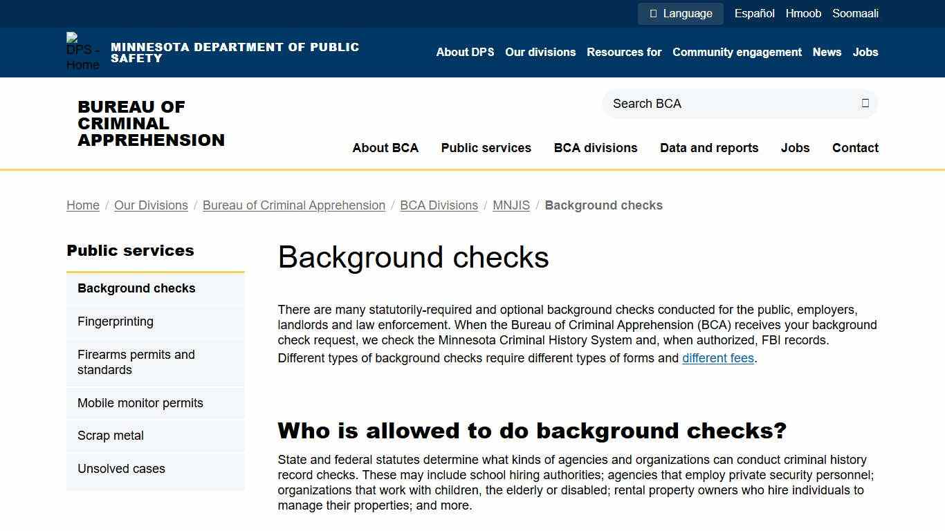 Background checks Minnesota Department of Public Safety